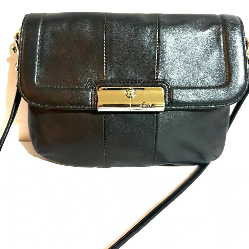 Coach black leather crossbody handbag - Picture 5 of 7